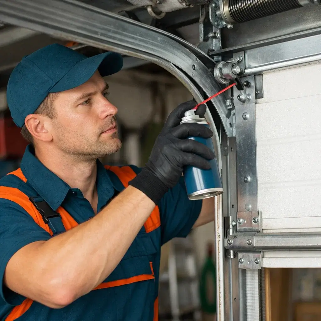 Garage Door Prosper TX technician performing garage door maintenance and safety inspection