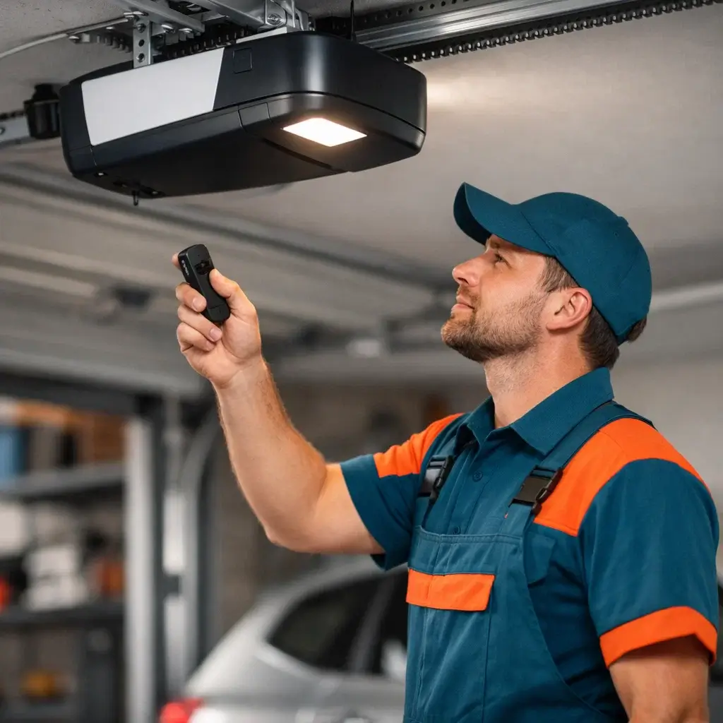 Garage Door Prosper TX technician installing smart garage door opener system